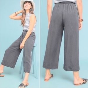 NWOT Cloth & Stone Linen Cropped Fray Wide-Leg Pants